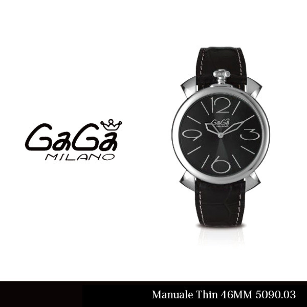 アナログ時計 GaGa MILANO Manuale Thin 46MM 5090.03 Gray Swiss Made