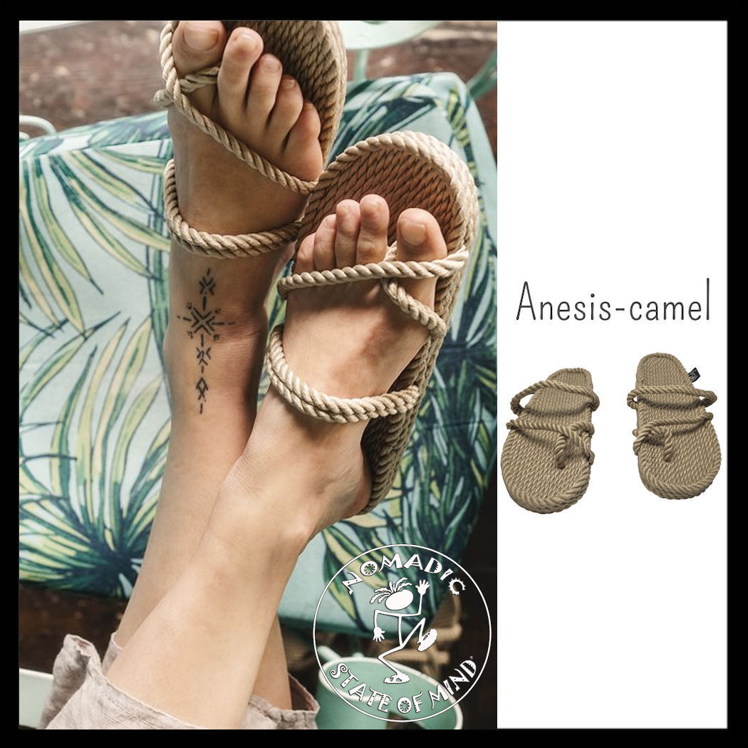 Nomadic State of Mind ** 本場ロープサンダル ** Anesis/camel サンダル・ミュール Nomadic State of Mind ** 本場ロープサンダル ** Anesis/camel サンダル・ミュール
