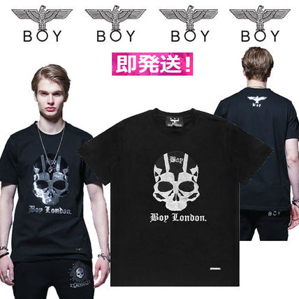 BOY LONDON V-Neck Pullovers Skull Street Style V-Neck Other Animal Patterns