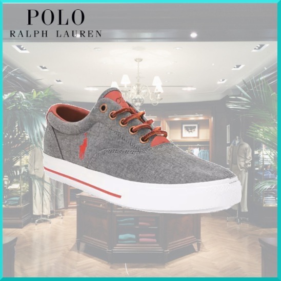 限定☆Polo Ralph Lauren メンズ Vaughn ロゴ スニーカー