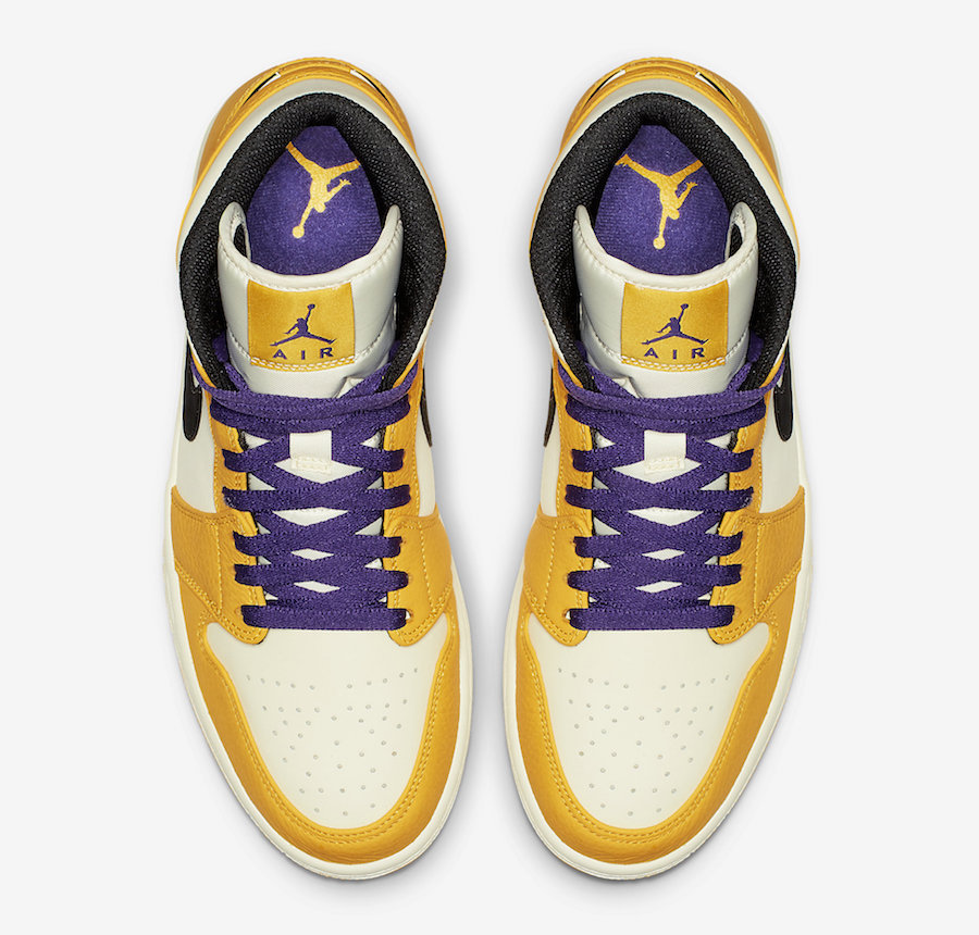 NIKE Air Jordan 1 Mid SE \"Lakers\" Gold SS 19 送料無料