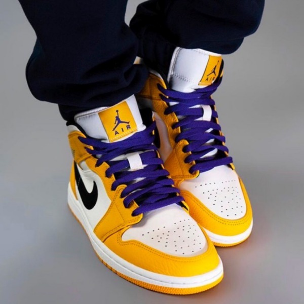 NIKE Air Jordan 1 Mid SE \"Lakers\" Gold SS 19 送料無料