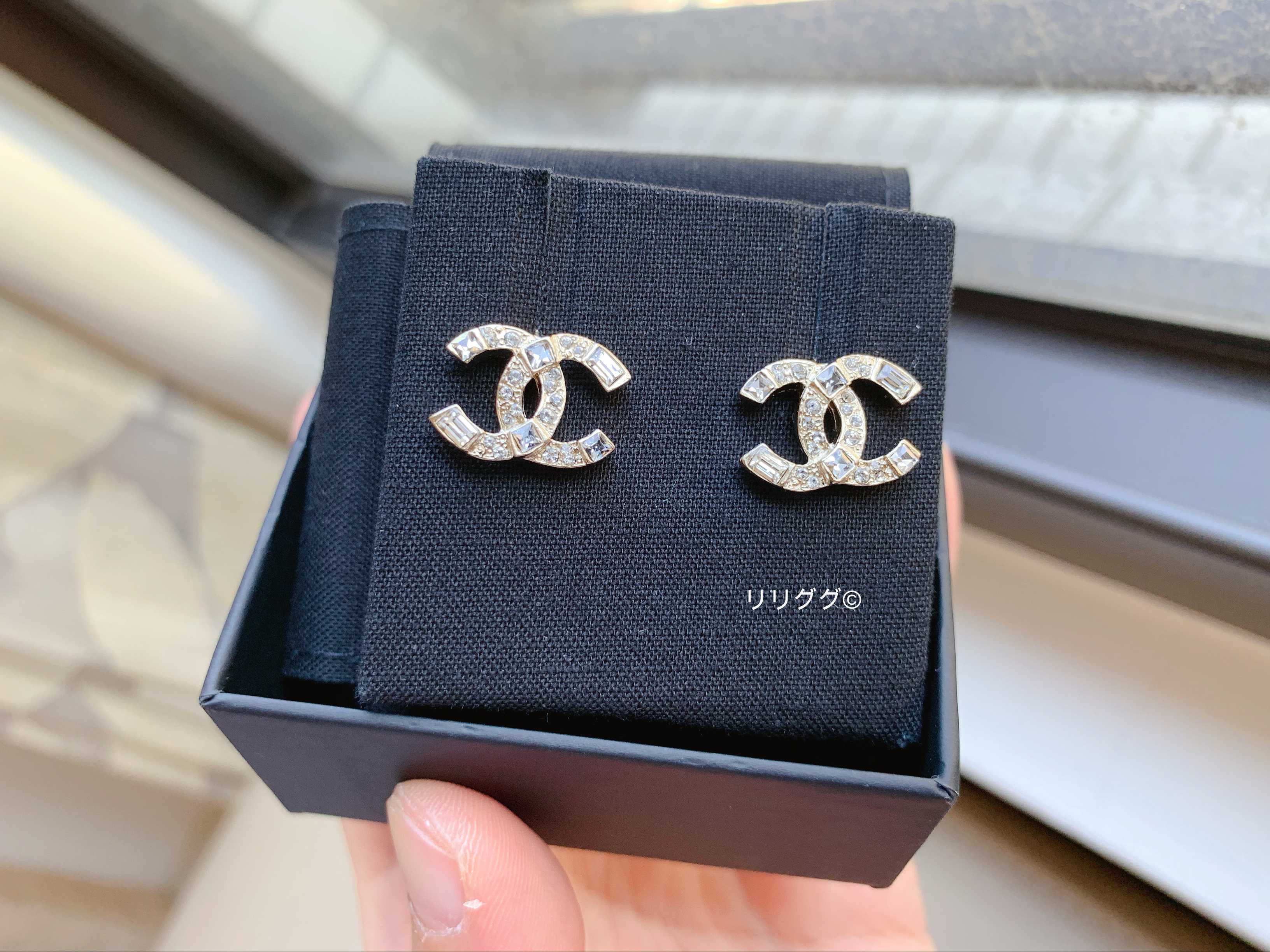 (シャネル)AB6730☆CCロゴ キラキラ☆ピアス リボン×キラキラのCCロゴが可愛い☆】CHANEL リボン ピアス
