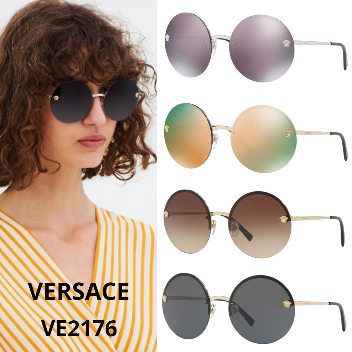 関税・送料込*VERSACE*VE2176 メデューサ ラウンドサングラス サングラス 関税・送料込*VERSACE*VE2176 メデューサ ラウンドサングラス サングラス