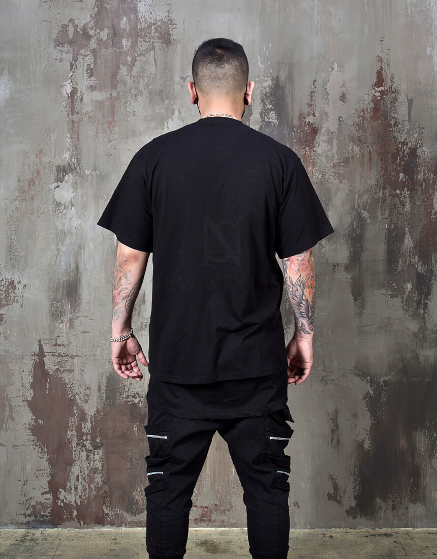 【関税・送料込】Unbalance double buckle strap t-shirts -1083