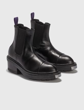 Shop Eytys 2018-19FW Unisex Street Style Plain Leather Logo Boots