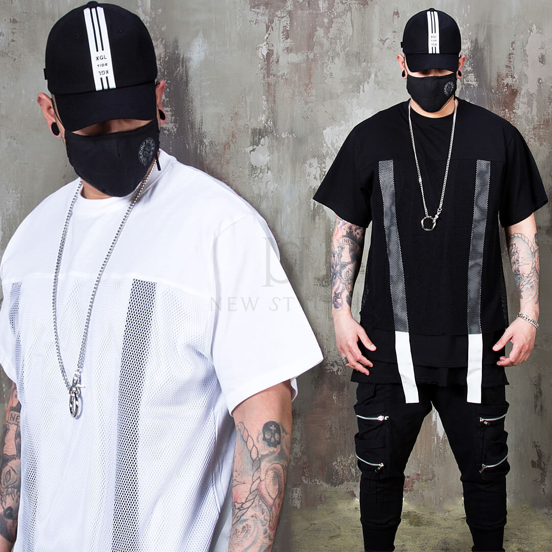 【関税・送料込】Double strap mesh layered t-shirts - 1080