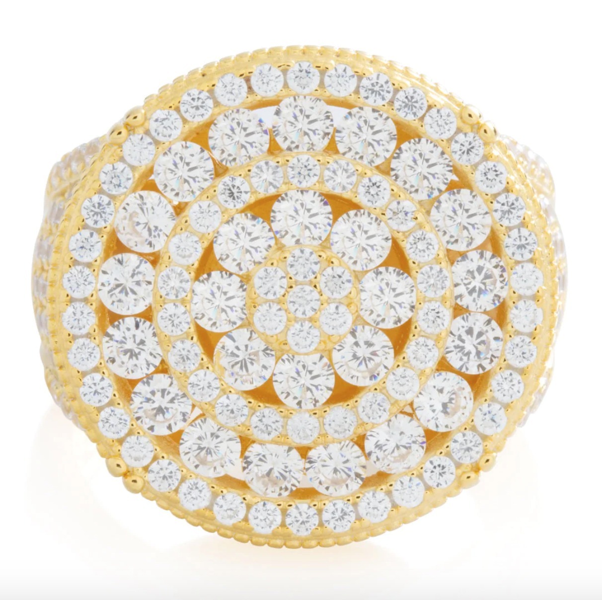 送料税込【King Ice】14K Gold CZ Crownリング☆国内発送 KING ICE】日本未入荷 国内発送 関送込 CZ Crownリング 2色