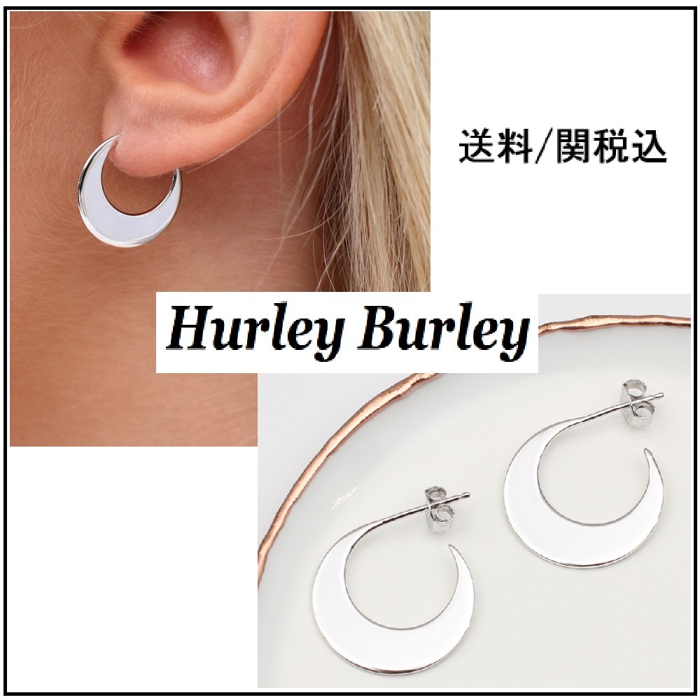 【HURLEY BURLEY】クレセント ムーン フープ ピアス シルバー ♪
