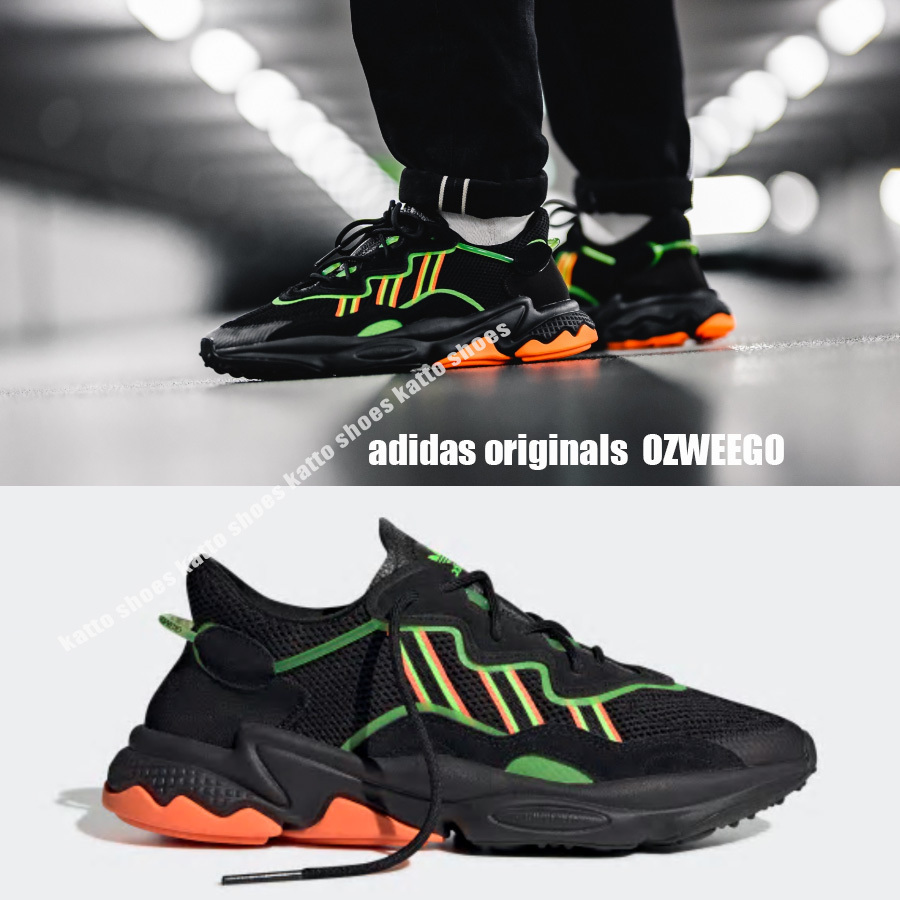 adidas★OZWEEGO★兼用★CORE BLACK/SOLAR GREEN/HI-RES CORAL