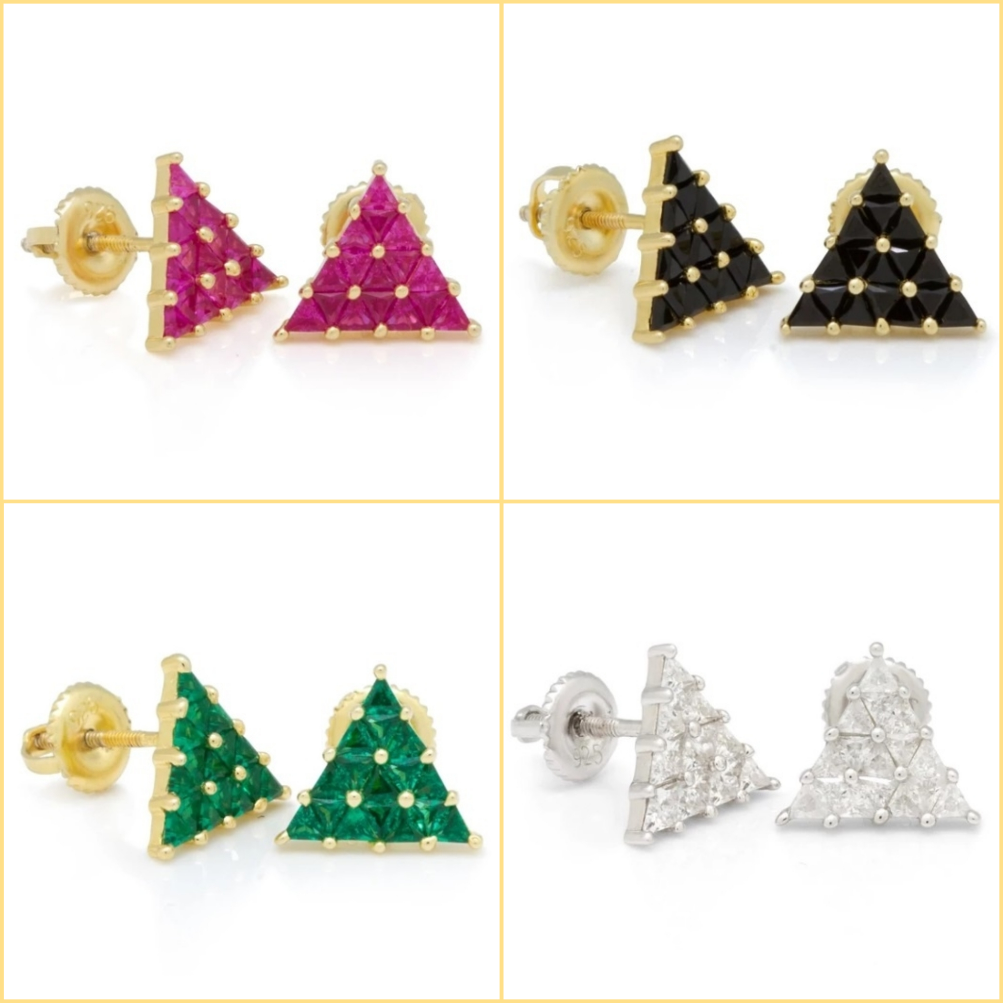 送料税込【King Ice】.925 Sterling Silver Trinus ピアス