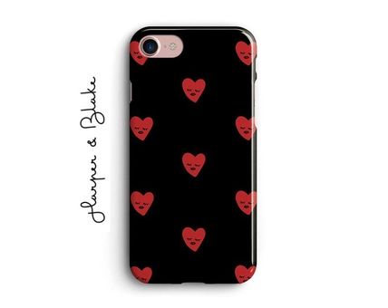 Harper & Blake Smart Phone Cases Heart Tropical Patterns Unisex Handmade iPhone 8