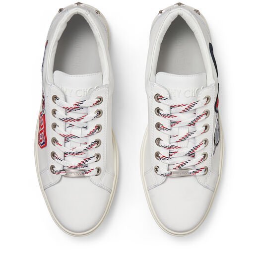 JIMMY CHOO《新作入荷》バッジ付きローカットスニーカーCASH 白