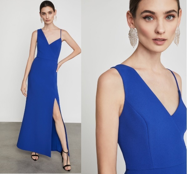 SALE!!BCBG MAXAZRIA シンプルスリットロングドレス
