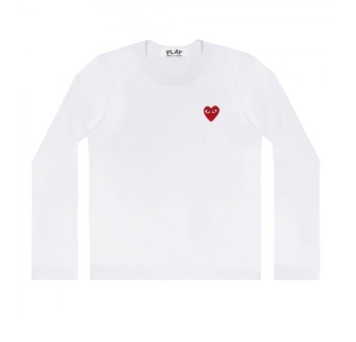 在庫ありＳサイズCOMMEdesGARCONS PLAY Tシャツ長袖 赤ロゴ