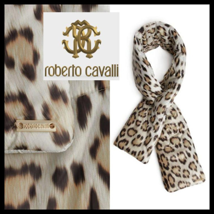 ● Roberto Cavalli 大人もOK スカーフ マフラー レオパード T3