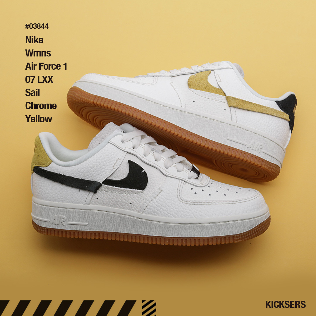 人気話題！Nike Wmns Air Force 1 07 LXX Sail Chrome Yellow
