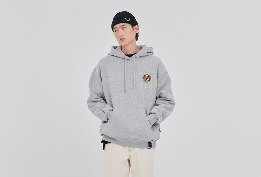 ROMANTIC CROWN☆韓国大人気☆21C BOYS BIG LOGO HOOD 3色