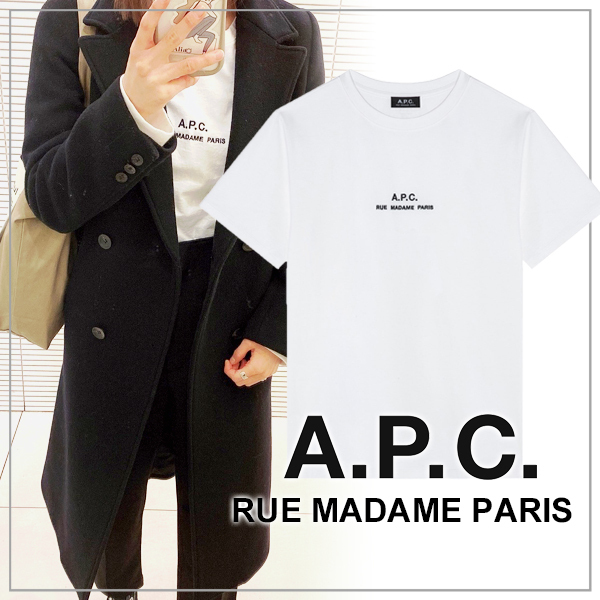 【日本限定】A.P.C. T-SHIRTS PETITE RUE MADAME ロゴＴシャツ