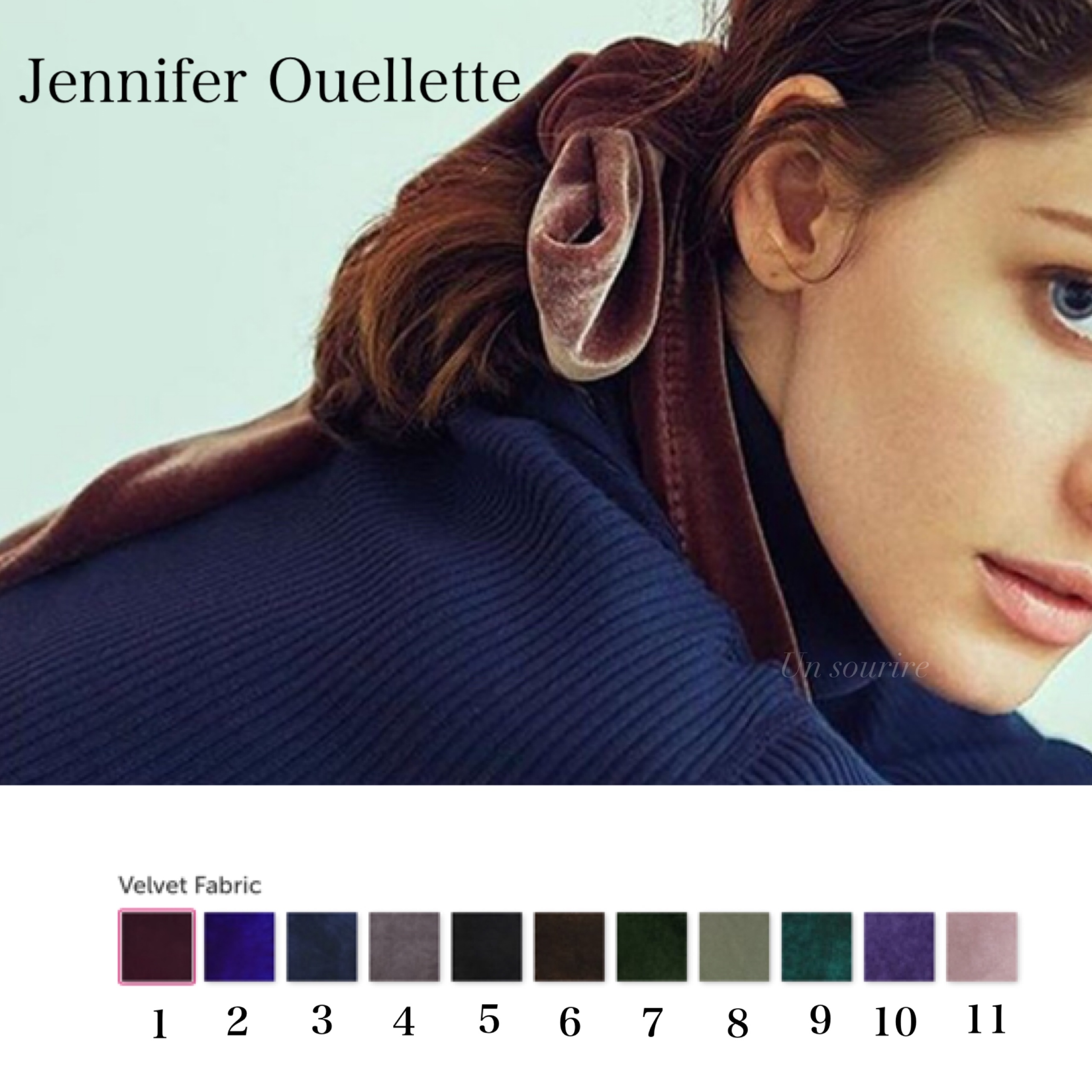 Jennifer Ouelletteベルベット ベロア素材 リボン ヘアゴム