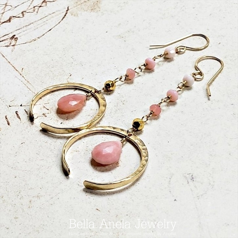 クレッセントムーン ＆ パール ピアス ハワイ Bella Anela #208 クレッセントムーン ＆ パール ピアス ハワイ Bella Anela #208
