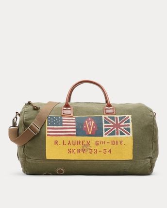 Ralph Lauren Boston Bags Star Camouflage Union Jack mark Canvas Street Style Khaki