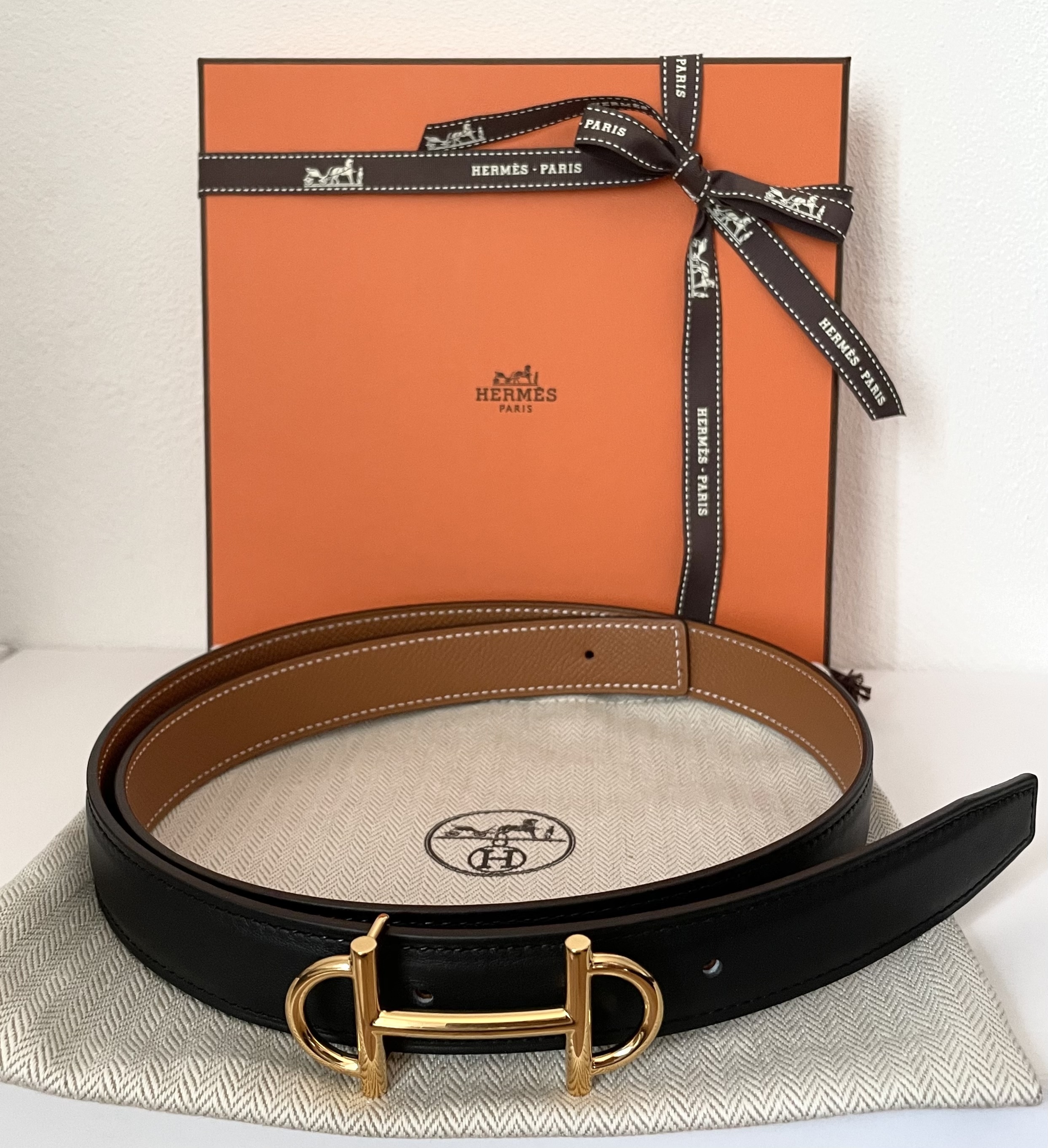 【HERMES】★リバーシブル カーフスキン 24 mm ベルト