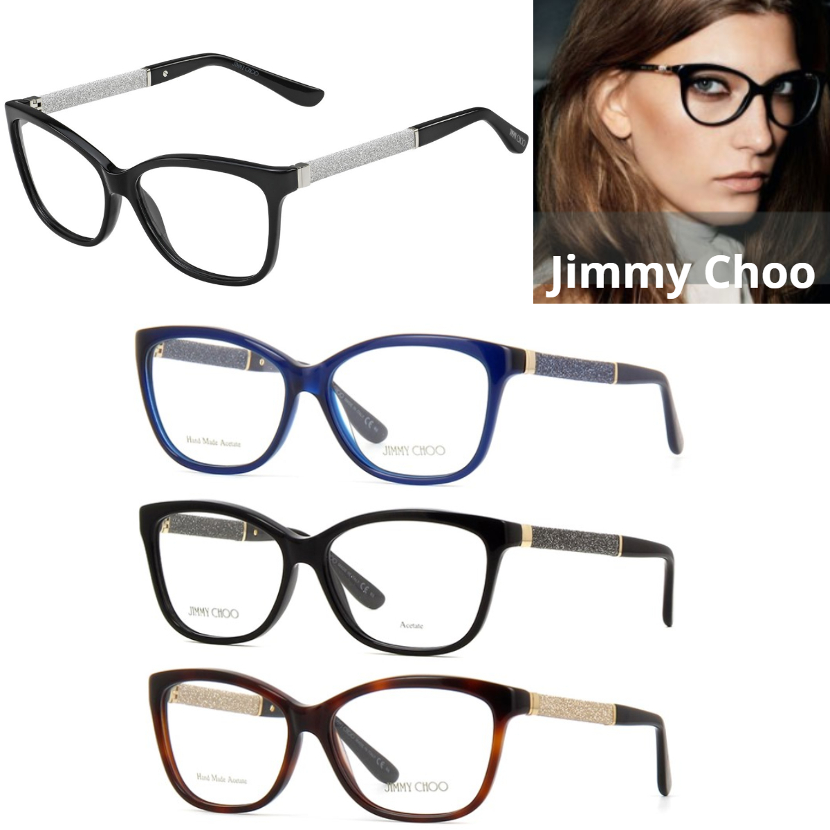 関送込＊Jimmy Choo＊JC105  グリッター メガネ