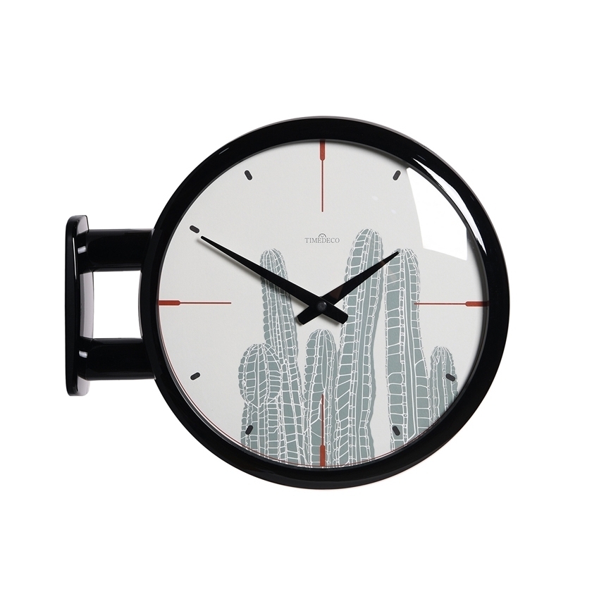 Timedeco Morden Double Clock Cactus(BK) 無騒音