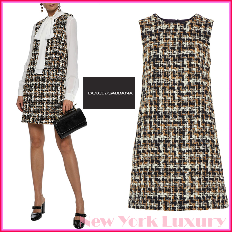 DOLCE&GABBANA★素敵！Cotton boucle-tweed mini dress