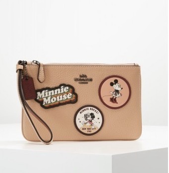 CoachxDisneyコラボミニーマウスパッチレザーリストレットポーチ-