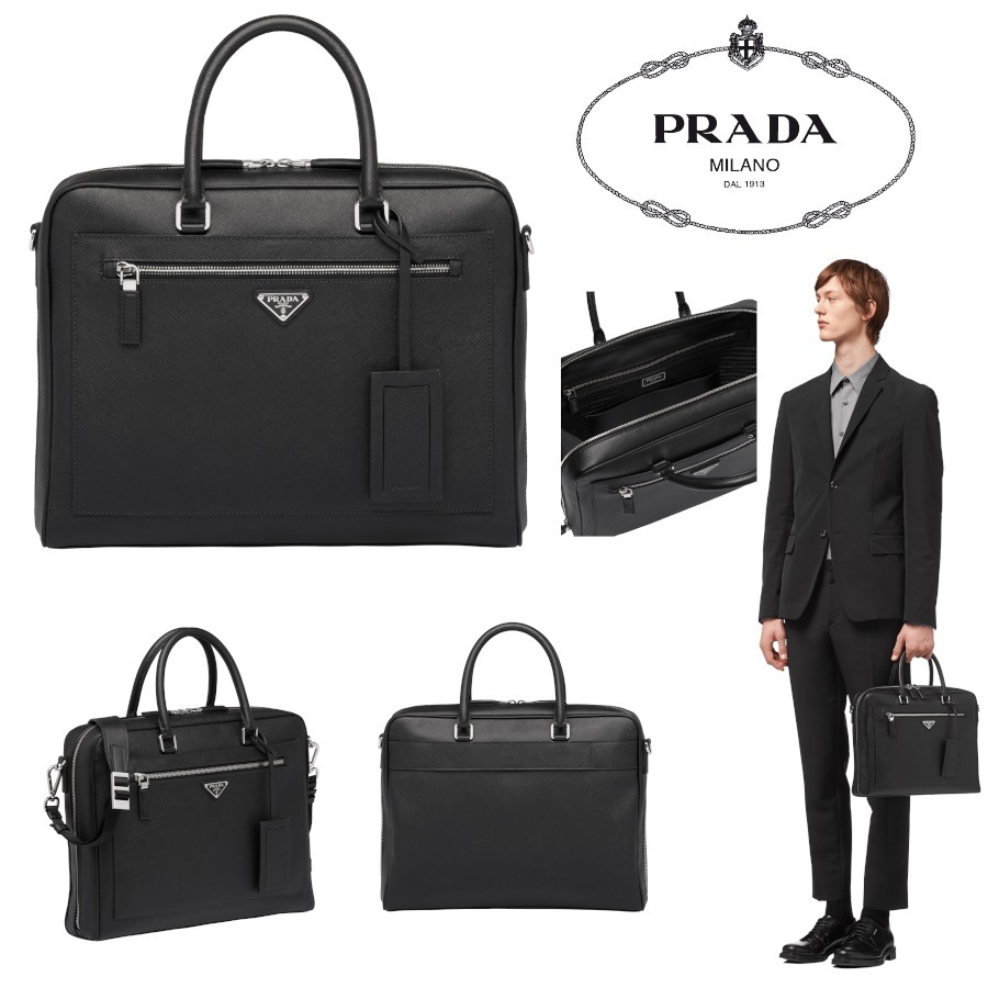 パーティを彩るご馳走や 【PRADA】サフィアーノレザー☆2Wayブリーフケース*2VE016_9Z2 ビジネスバッグ・アタッシュケース パーティを彩るご馳走や 【PRADA】サフィアーノレザー☆2Wayブリーフケース*2VE016_9Z2 ビジネスバッグ・アタッシュケース
