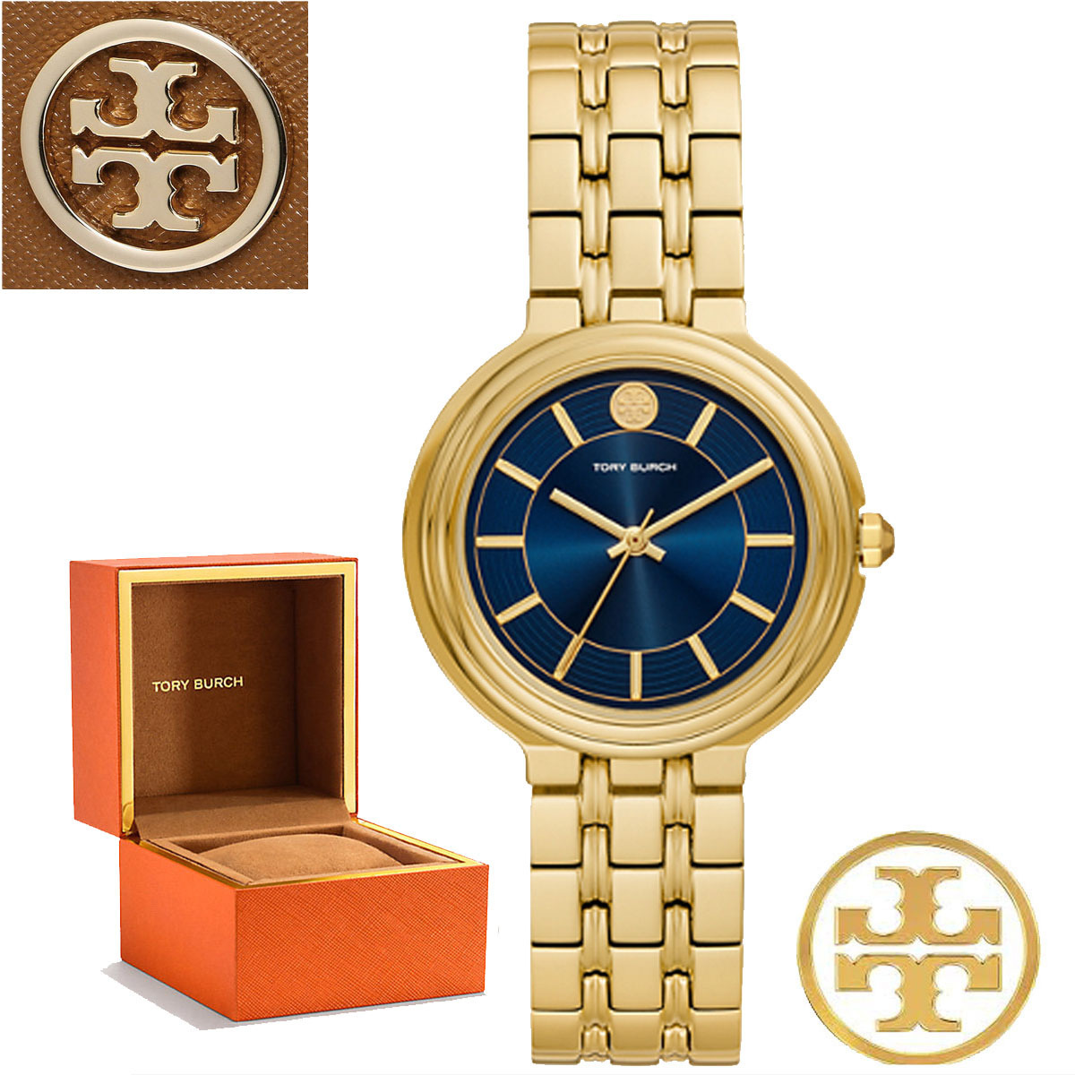 特別価格！Tory Burch BAILEY WATCH GOLD TONE/NAVY TBW6105