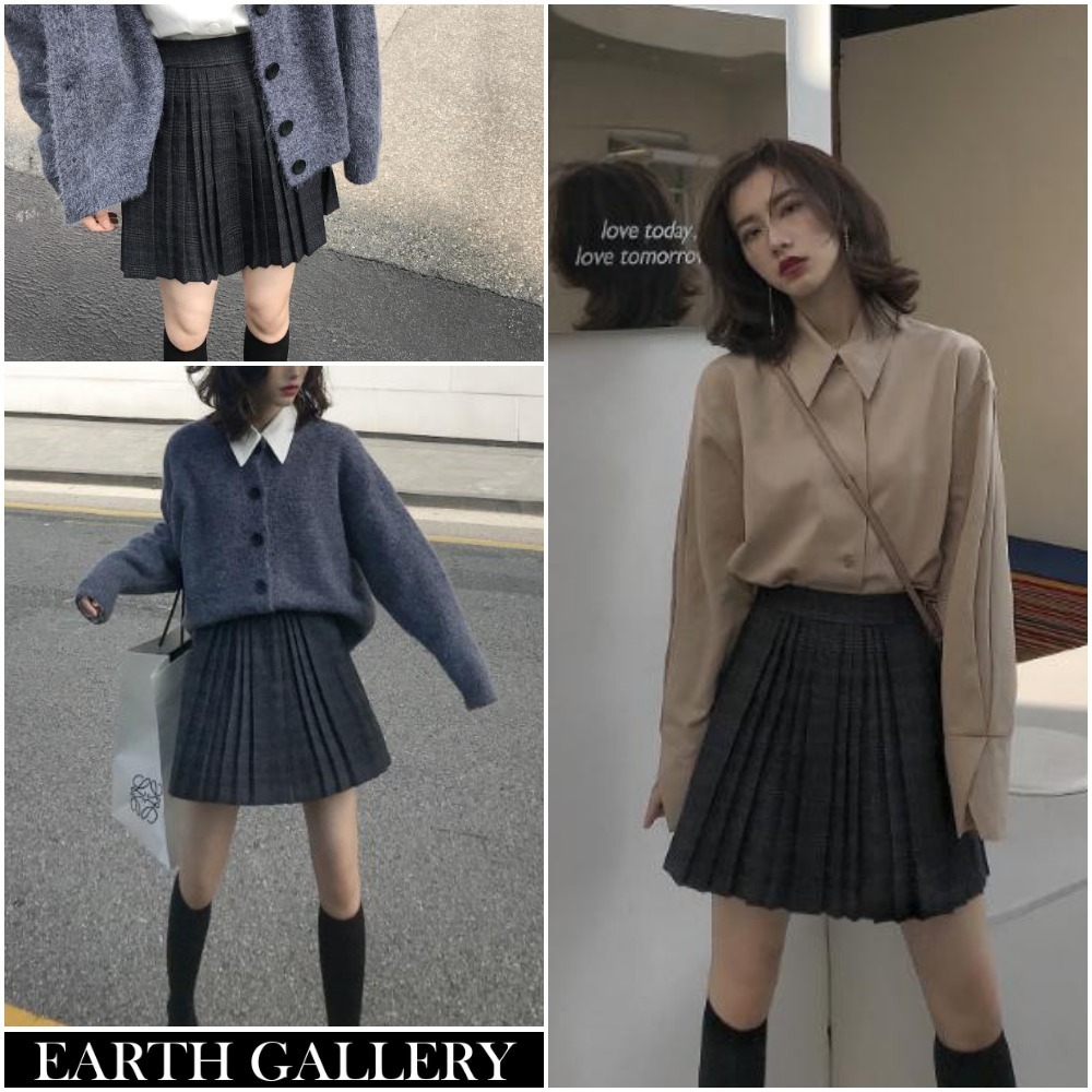 ◆秋冬 チェック柄 プリーツスカート 生地厚 コスプレ 制服