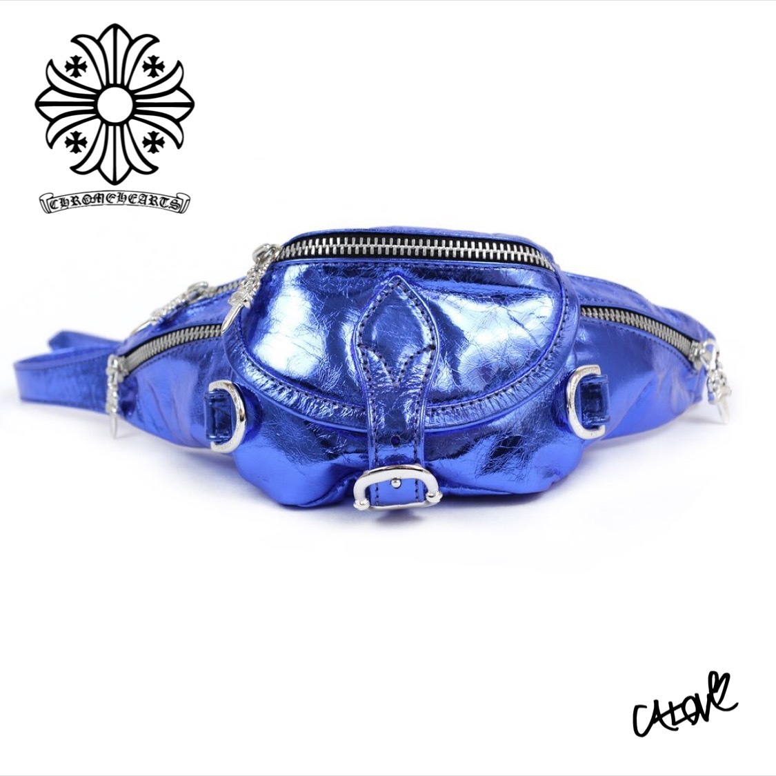 CHROME HEARTS バッグ・カバンその他 +クロムハーツ【ミニスナットパック】◆メタリックブルー 希少(2)