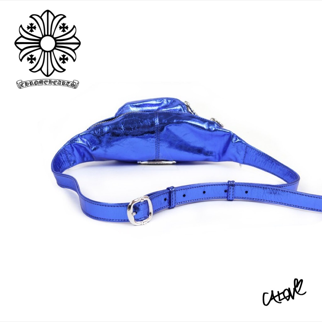 CHROME HEARTS バッグ・カバンその他 +クロムハーツ【ミニスナットパック】◆メタリックブルー 希少(3)