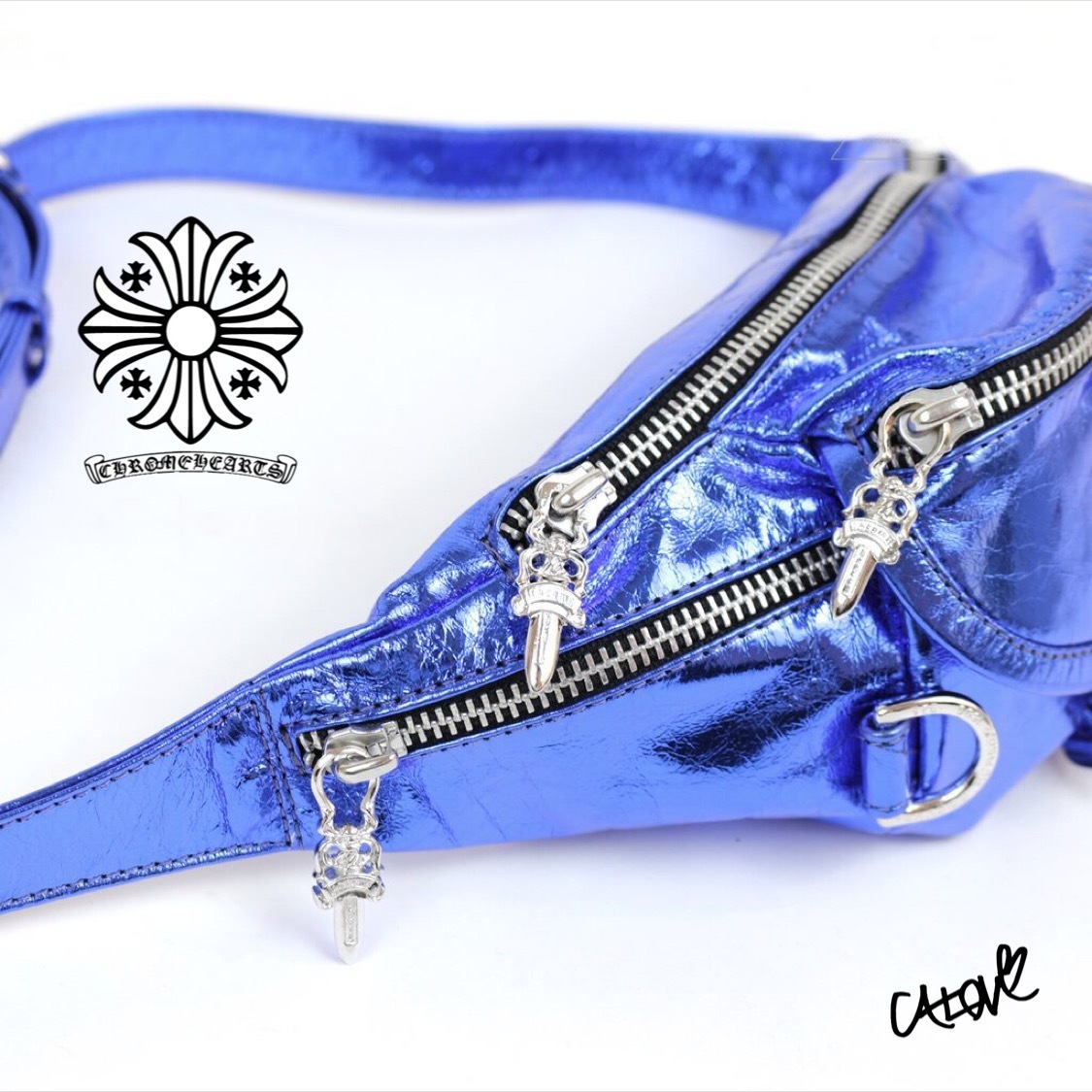 CHROME HEARTS バッグ・カバンその他 +クロムハーツ【ミニスナットパック】◆メタリックブルー 希少(9)