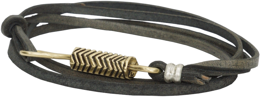 LHNJewelry Hiapo Hook Bracelet Ⅰ レザー x 真鍮 ブレスレット