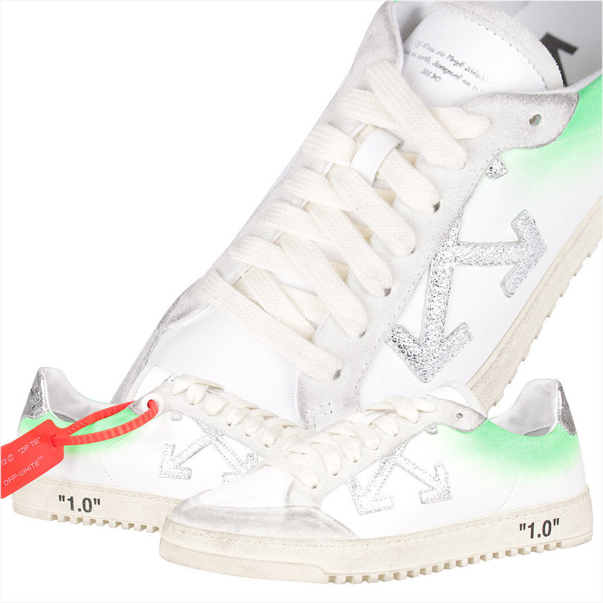 Off-White 19AW Arrows ビンテージ加工 レザースニーカー
