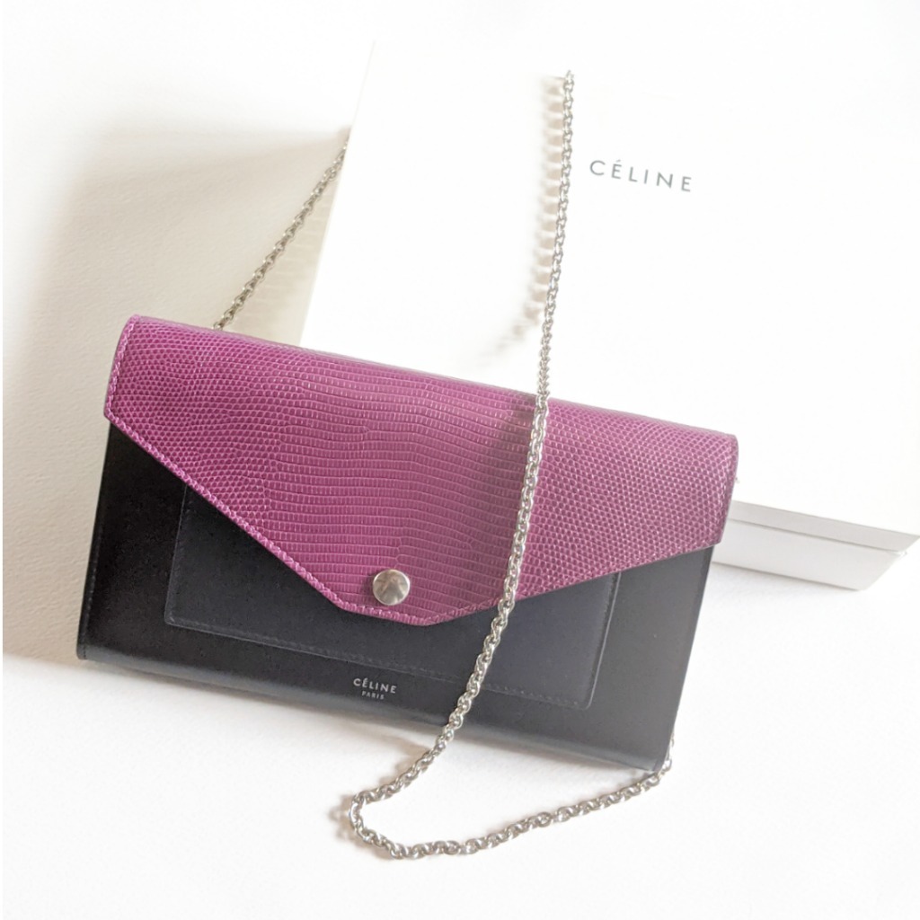【国内即発送★希少】CELINE トリフォールド チェーンウォレット 【国内即発送★希少】CELINE トリフォールド チェーンウォレット