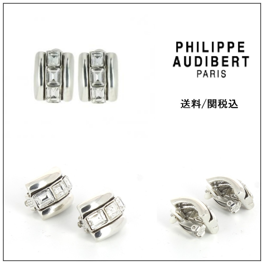 【Philippe Audibert】CLIP STRASS DELLYA シルバー イヤリング