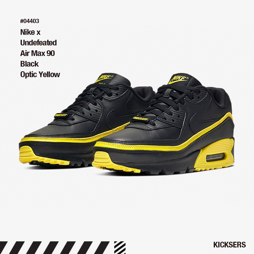 人気話題！Nike x Undefeated Air Max 90 Black Optic Yellow
