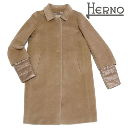 HERNO More Coats Stand Collar Coats Cashmere Plain Medium Long Office Style