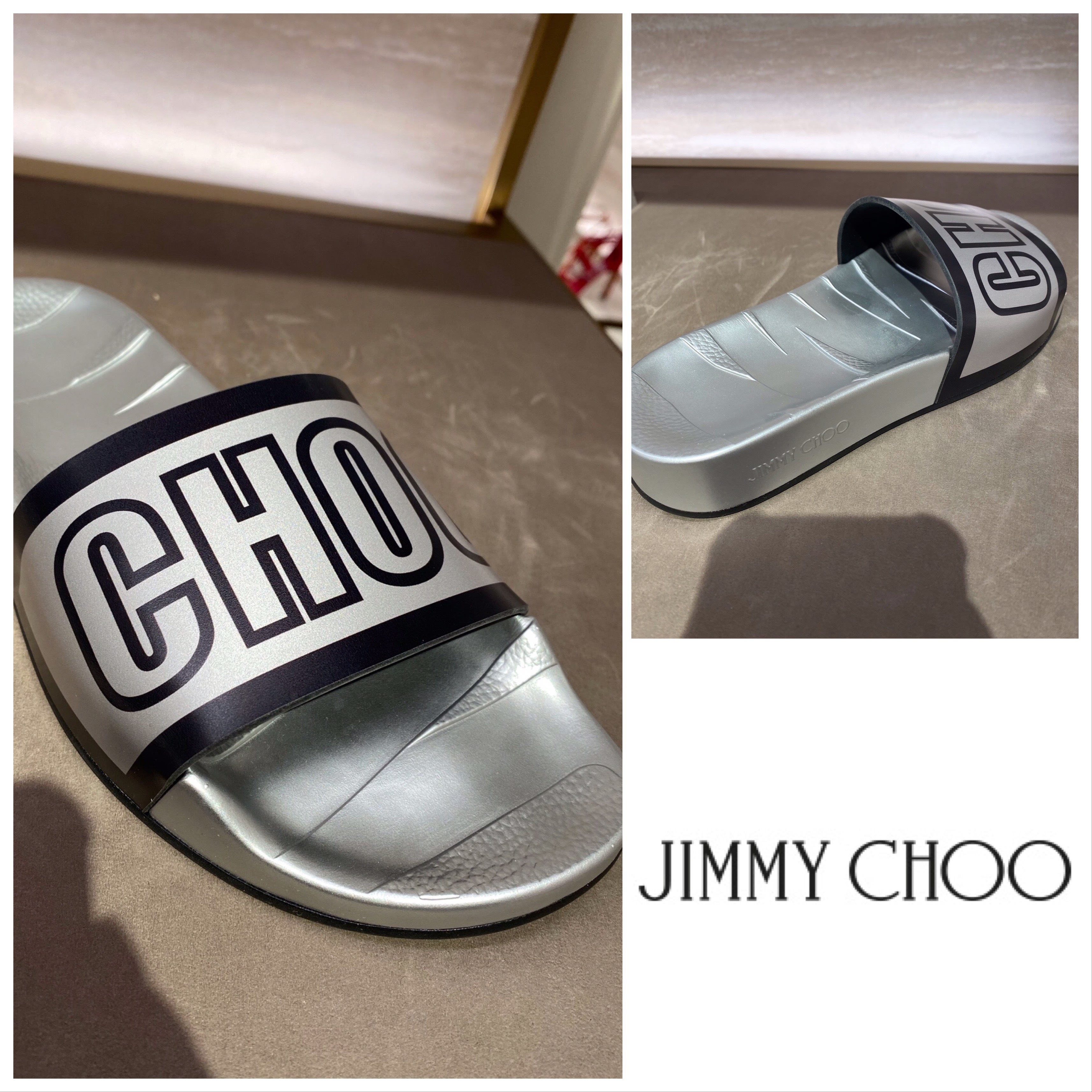 VIP SALE!!【JIMMY CHOO】REY/F♪フラットサンダル♪ロゴ♪
