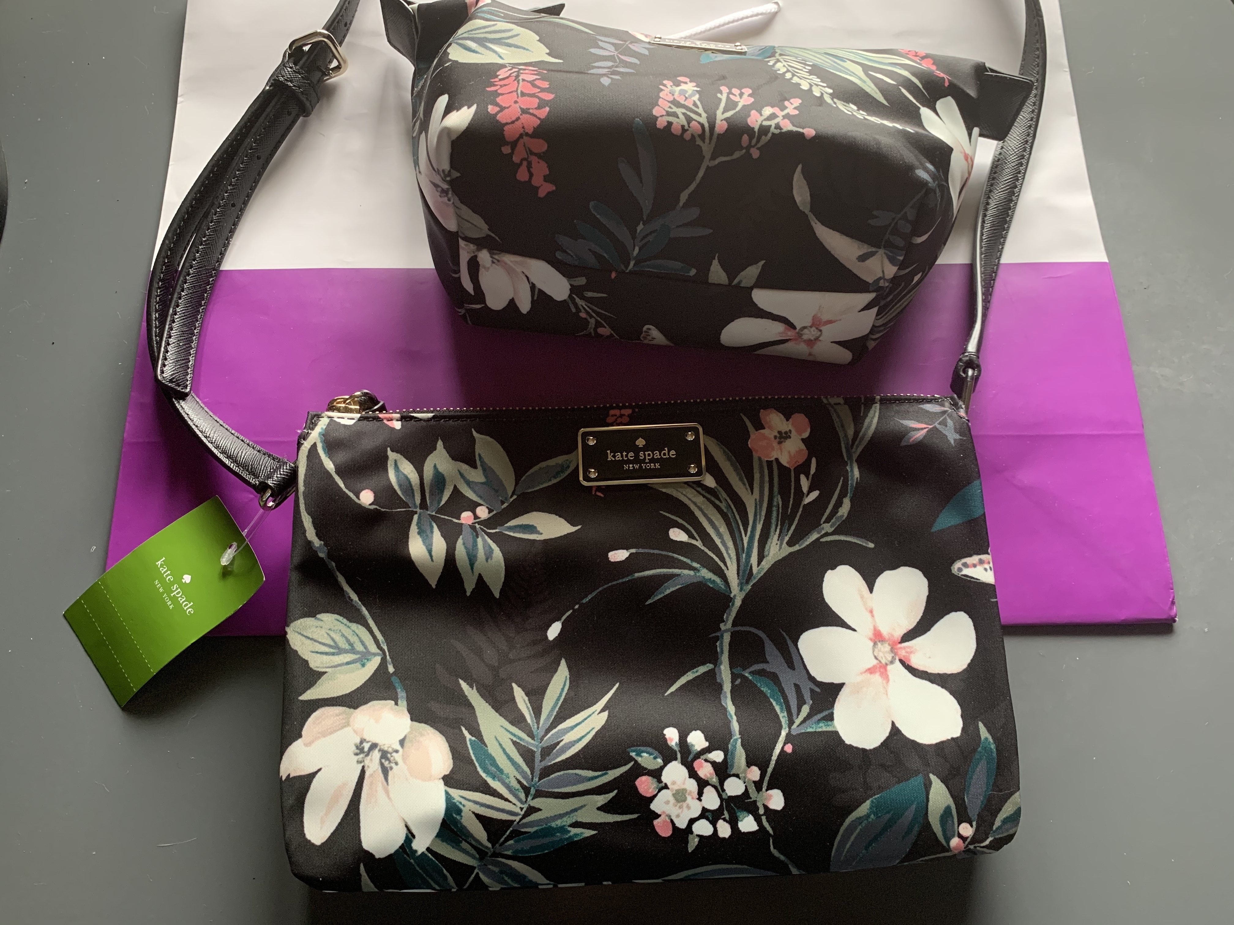 【サイズ交換OK】 ★お得2点セット★【Kate 花柄 botanical road Spade】wilson ショルダーバッグ・ポシェット 【サイズ交換OK】 ★お得2点セット★【Kate 花柄 botanical road Spade】wilson ショルダーバッグ・ポシェット
