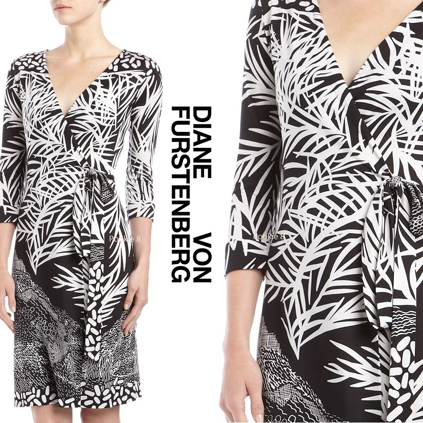 ★セール／即発♪★DVFシルクジャージーラップドレス★ 優雅 Vネック キャップ袖 曲線美 シルク ワンピース ラップドレス