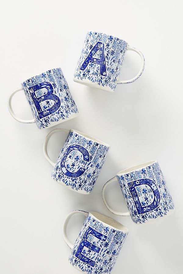 Anthropologie マグカップ 大人気! Anthroporogie Folksong モノグラム マグカップ A~Z(2)