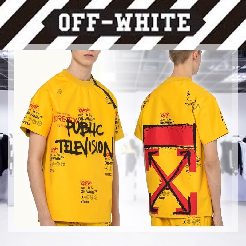 最先端 【19-20AW イエロー / Tシャツ / NEW】OFF-WHITE_men Tシャツ・カットソー 最先端 【19-20AW イエロー / Tシャツ / NEW】OFF-WHITE_men Tシャツ・カットソー