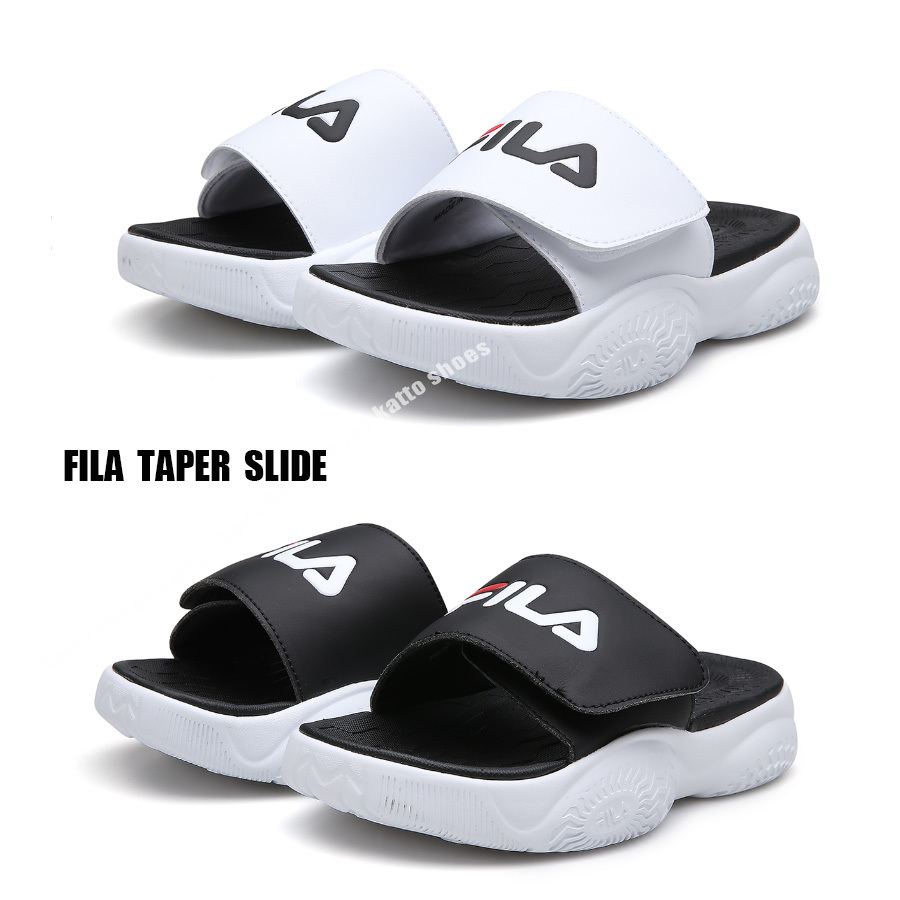 FILA★TAPER SLIDE★ベルクロ サンダル★ロゴ★兼用★厚底★2色
