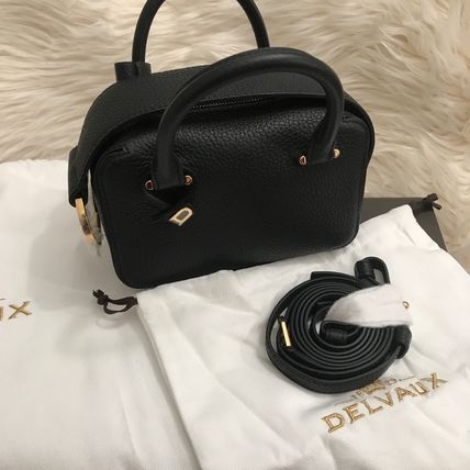 Shop DELVAUX Cool Box 2021-22FW Calfskin Plain Leather Handbags by ...
